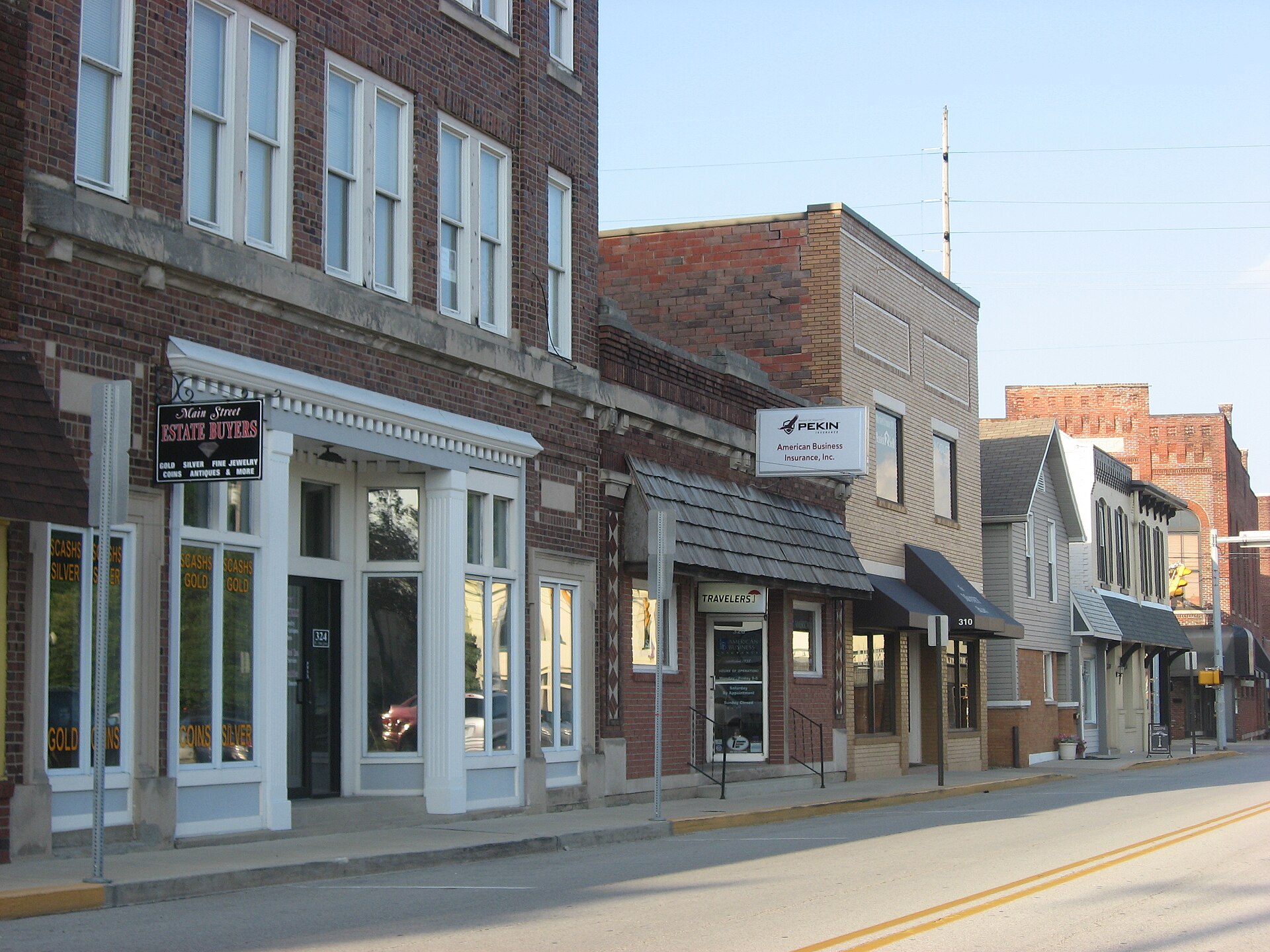 Historic commercial district in Old Town Greenwood, Indiana