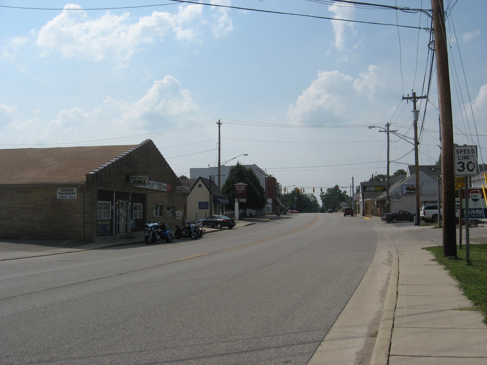 Main Street looking west in Pittsboro, Indiana