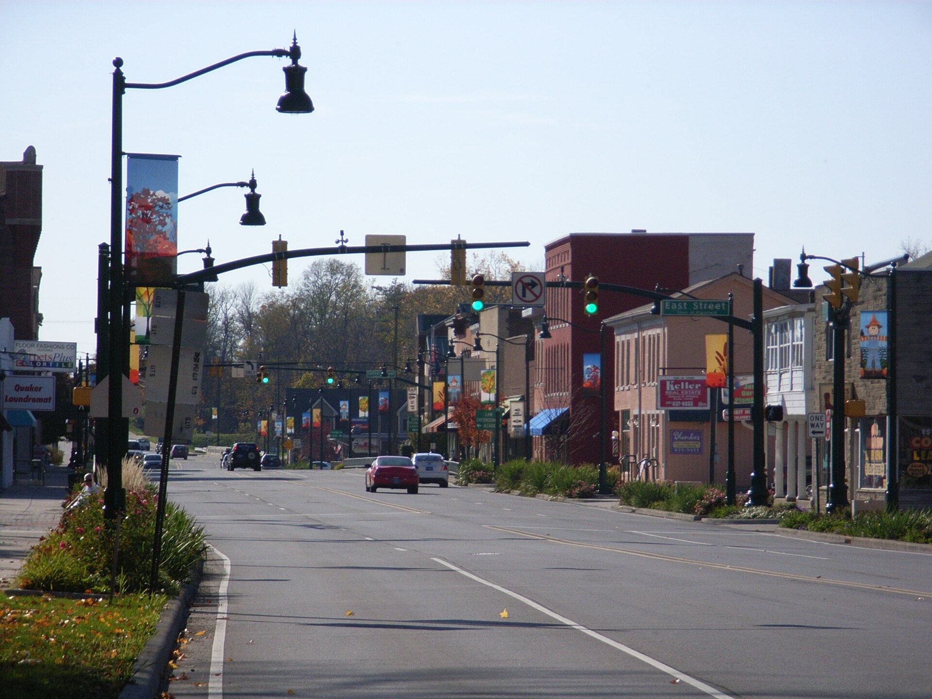 Downtown Plainfield, Indiana along Main Street